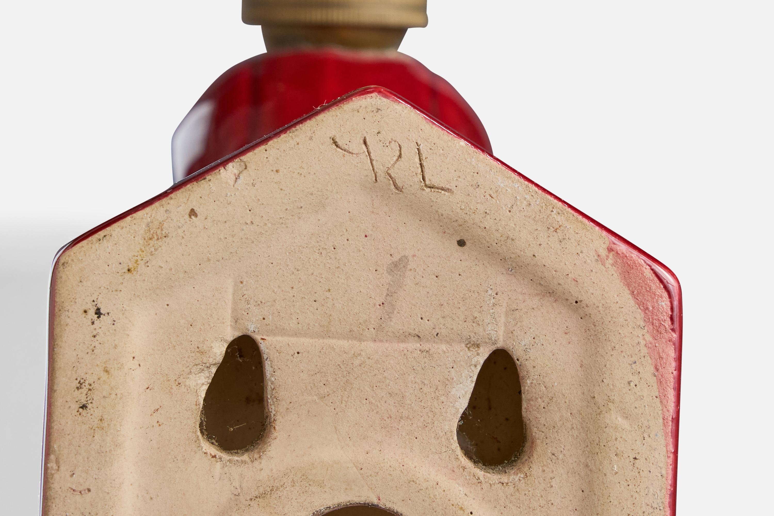 Lampada da parete di design francese, ceramica, ottone, tessuto, Francia, anni '1960 in vendita 1