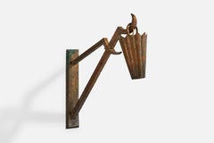 French Designer, Wall Light, Copper, France, 1930s