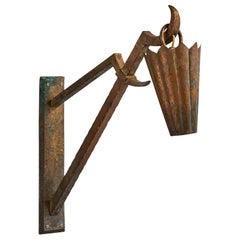 Designer francese, lampada da parete, rame, Francia, anni '30