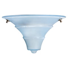 Französischer Designer, Wandleuchte, Glas, Messing, Frankreich, 1940er Jahre