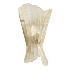 French Designer, Wall Light, Glass, Brass, France, 1970s