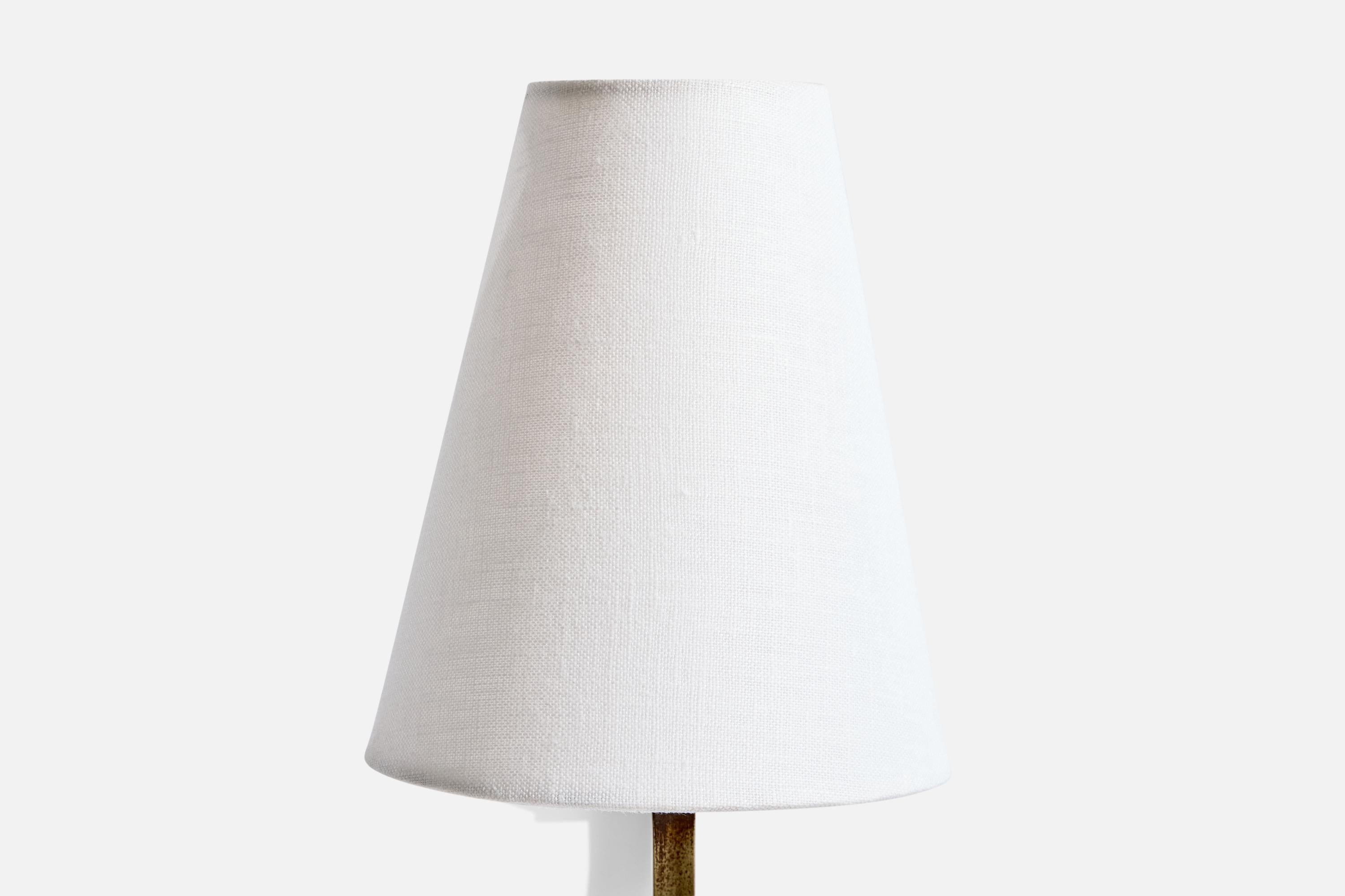 French Designer, Wall Light, Metal, Fabric, France, 1940s For Sale 3