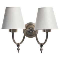 French Designer, Wall Light, Metal, Fabric, France, 1950s