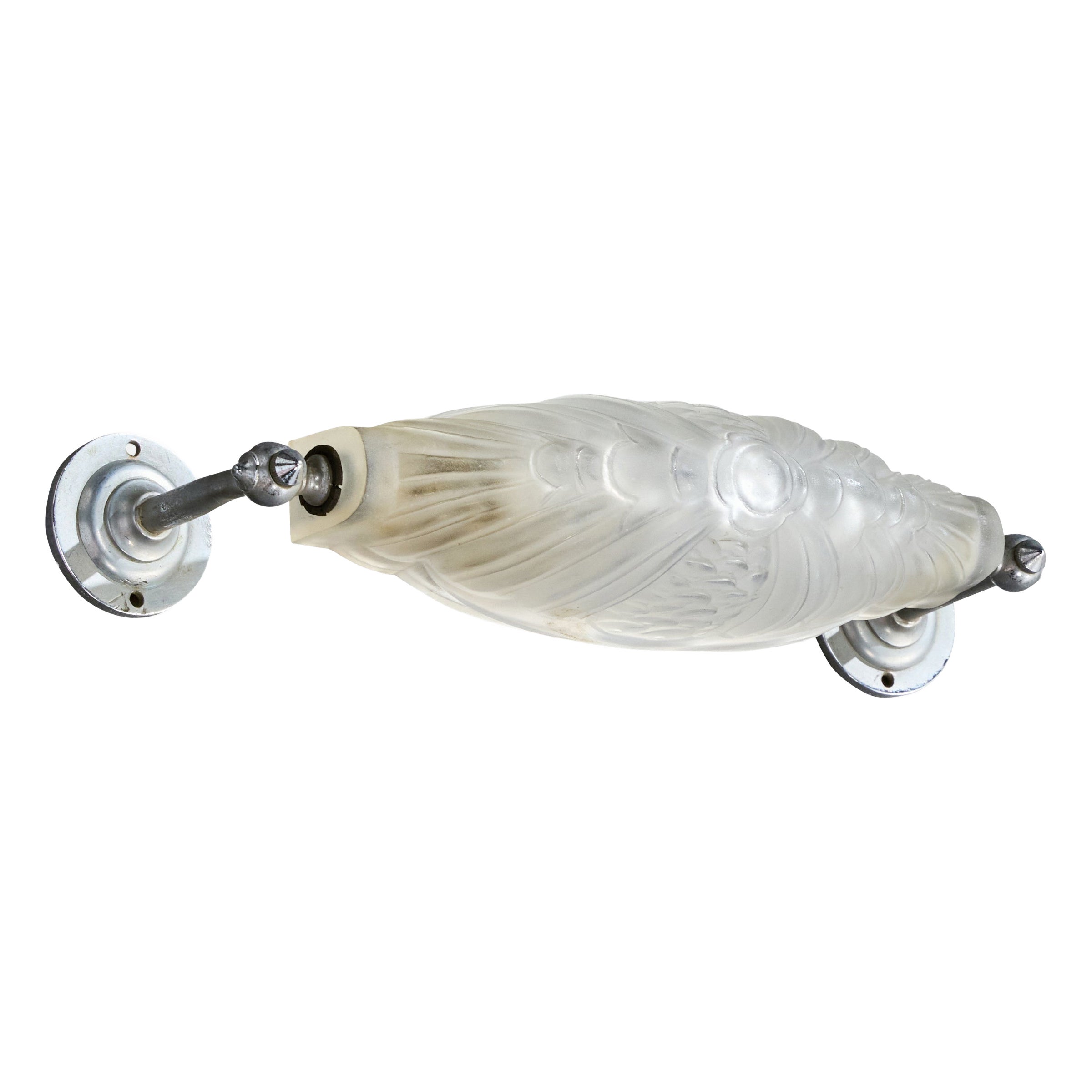 Designer francese, lampada da parete, metallo, vetro, Francia, anni 
1930 in vendita