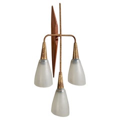 Design/One, Design-Light, Teck, Laiton, Verre, France, années 1950