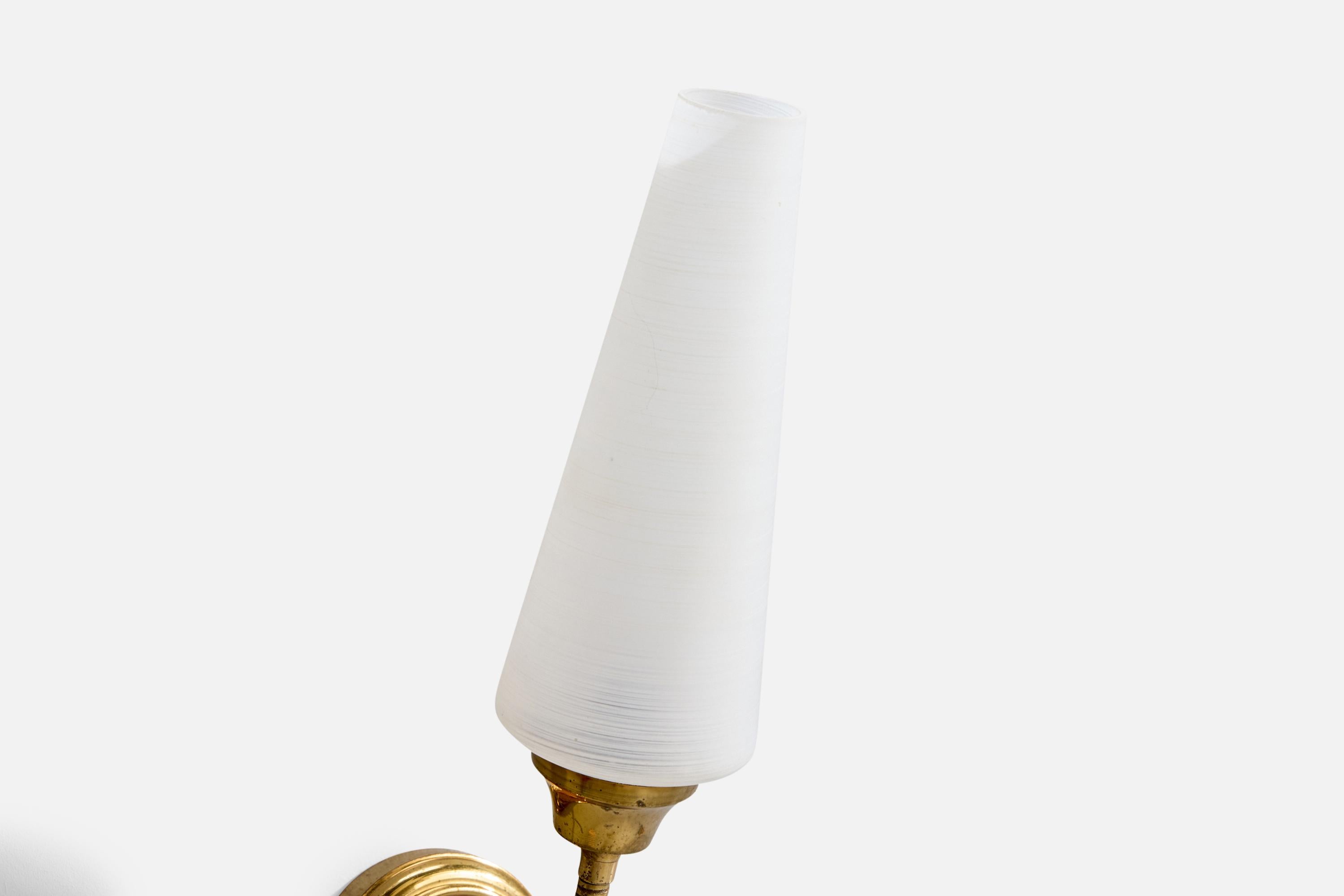 Design/One, appliques, laiton, cuivre, verre, France, années 1950 en vente 1
