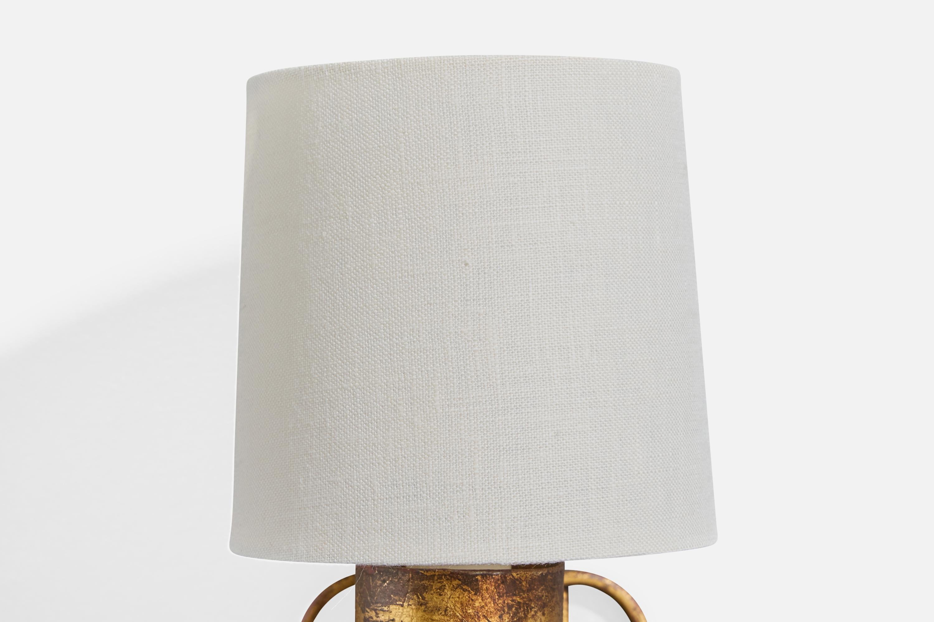 Französischer Designer, Wall Lights, Messing, Stoff, Frankreich, 1940er Jahre im Angebot 4