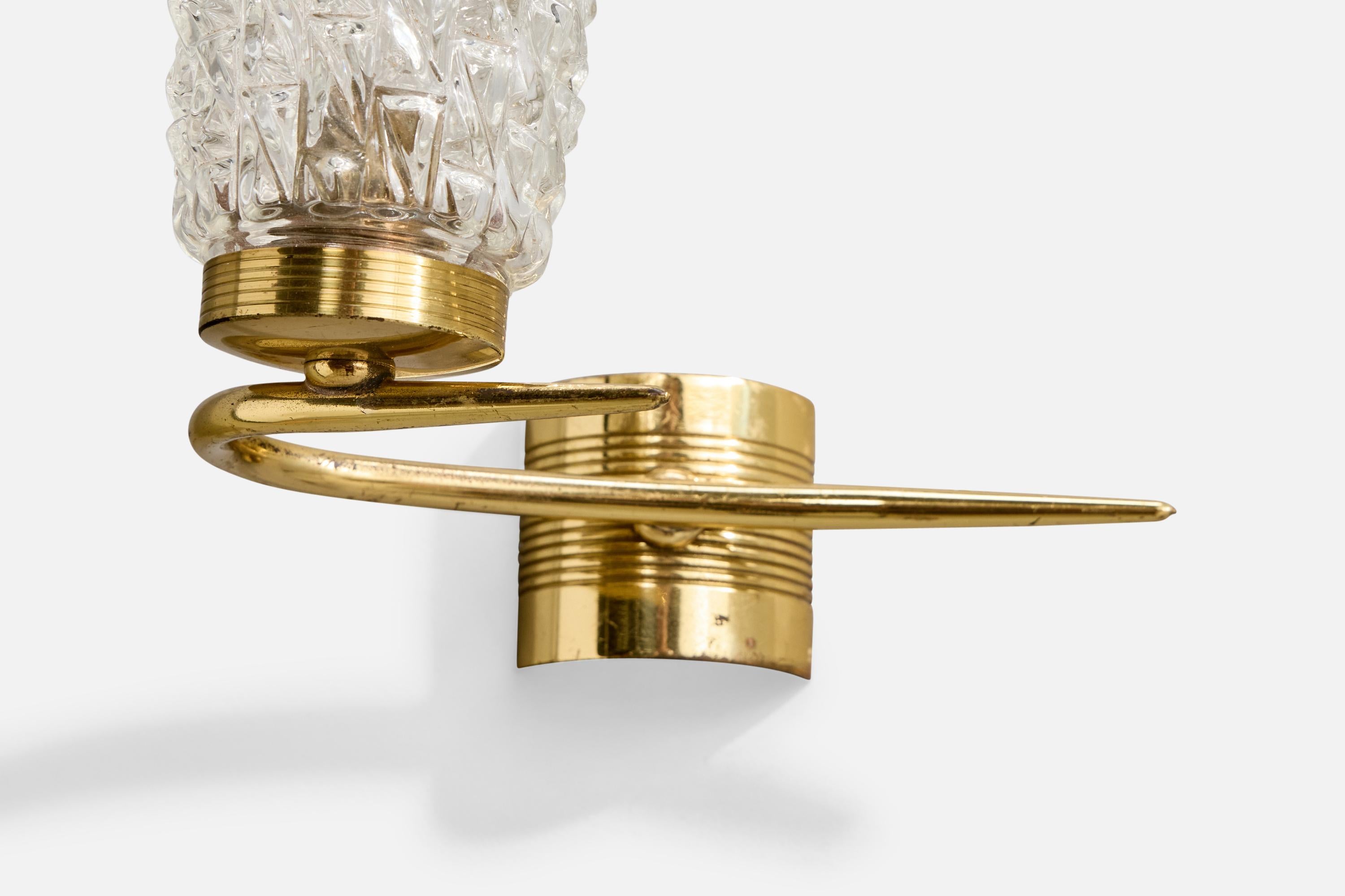 Design/One, appliques, laiton, verre, France, années 1950 en vente 1