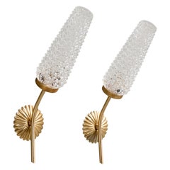 Design/One, appliques, laiton, verre, France, années 1950