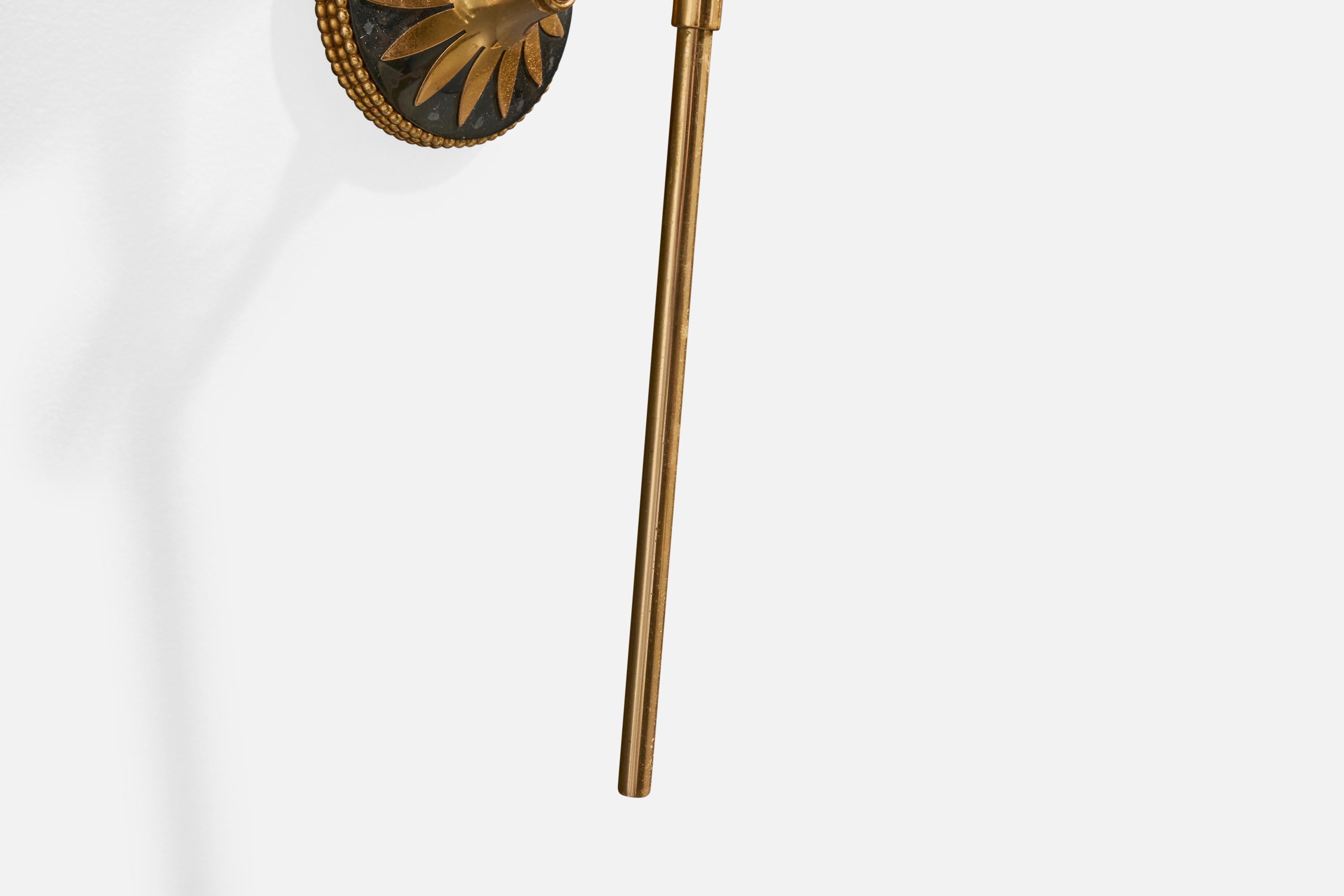 Diseñador francés, Apliques, Latón, Metal, Tela, Francia, Años 1950 en venta 2