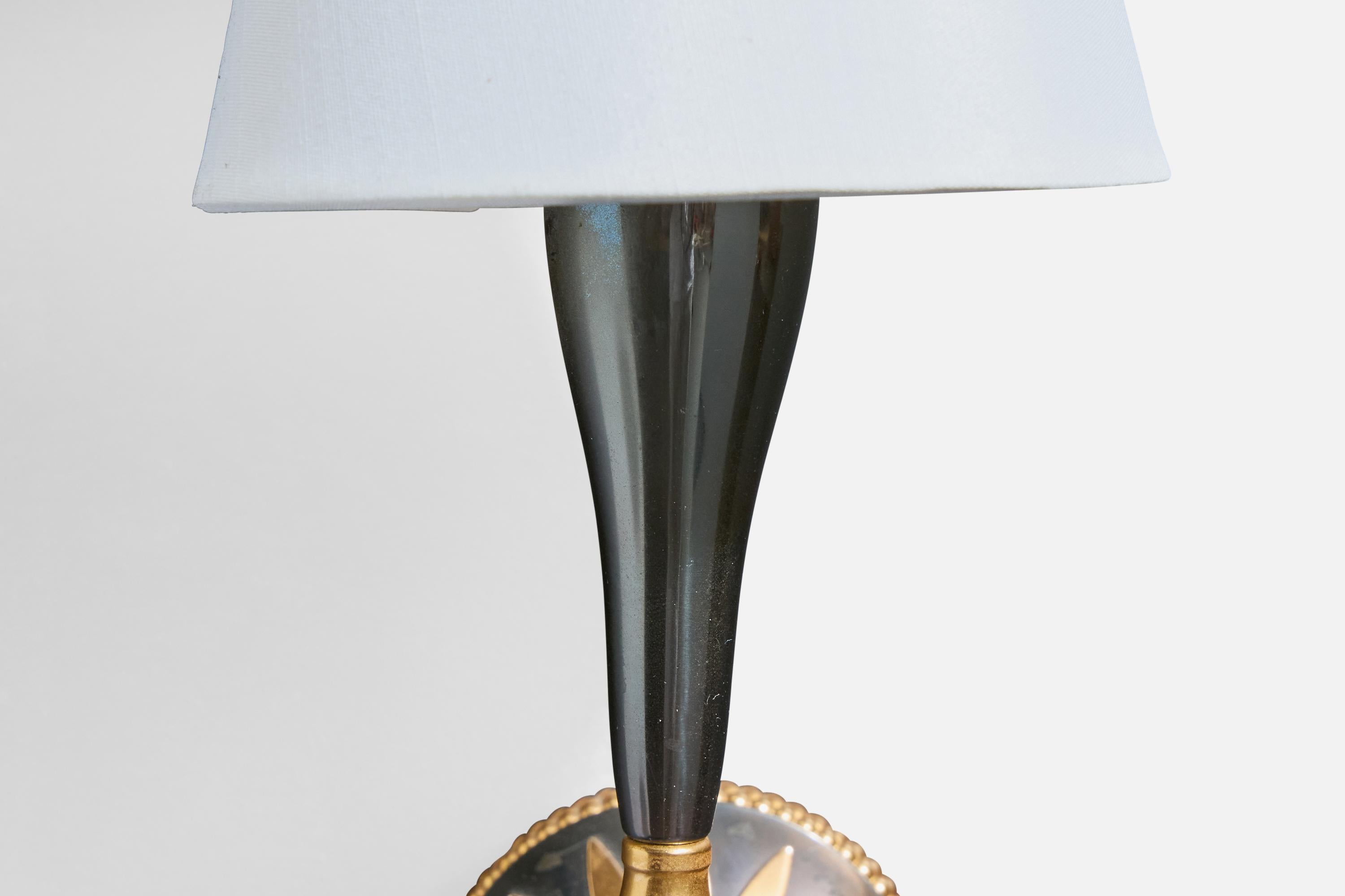 Diseñador francés, Apliques, Latón, Metal, Tela, Francia, Años 1950 en venta 4