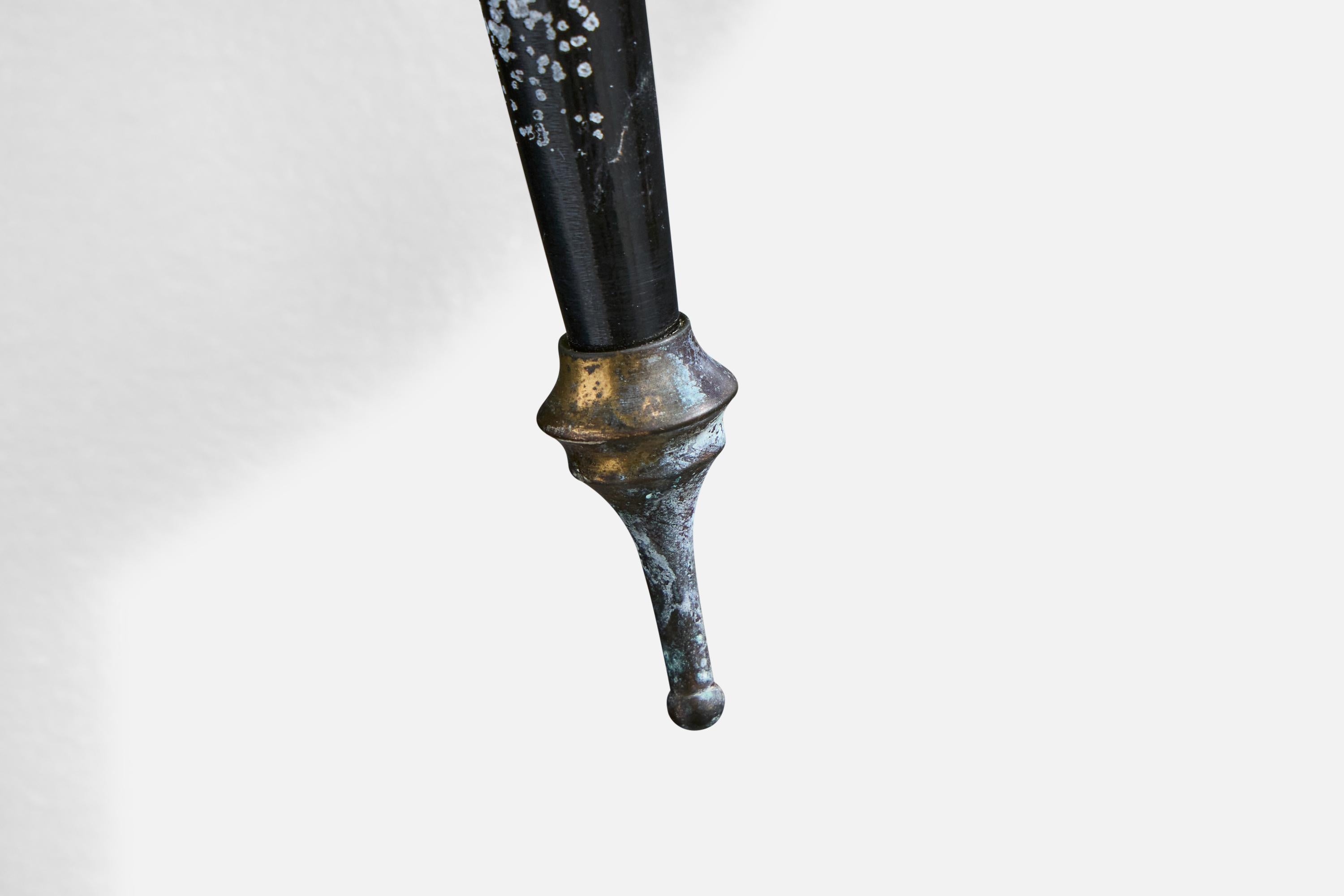 Design francese, lampade da parete, ottone, metallo, tessuto, Francia, anni '1950 in vendita 2