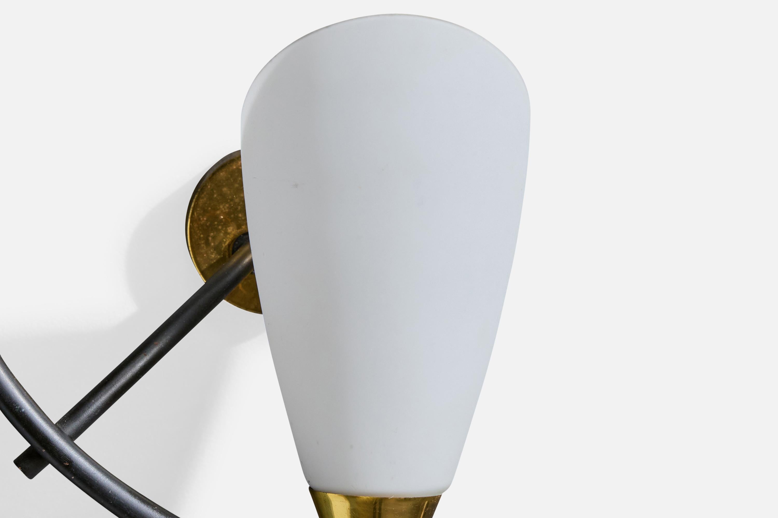 Design/One, Design-Light, laiton, métal, verre, France, années 1950 en vente 3