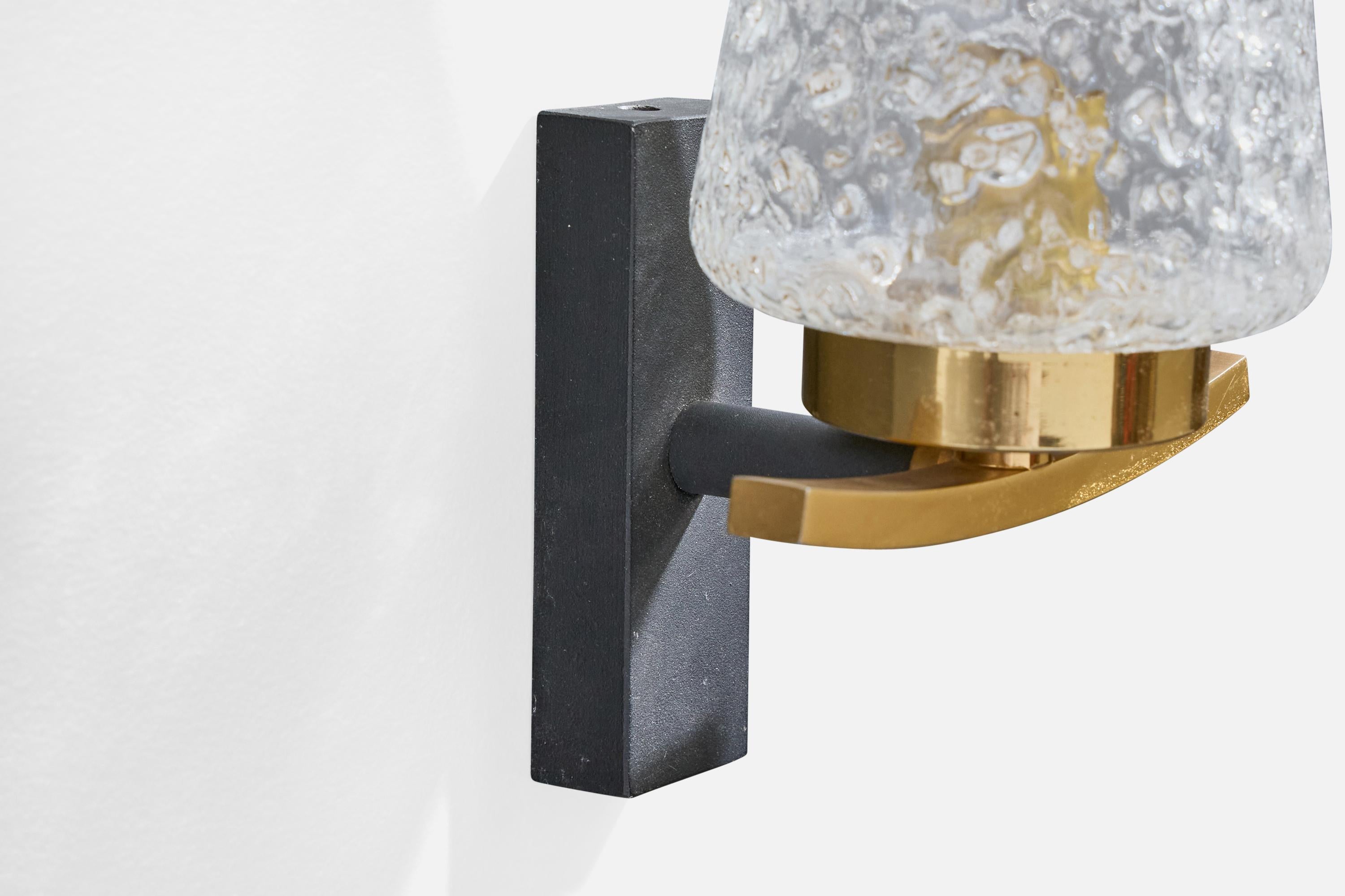 Diseñador francés, Apliques, Latón, Metal, Vidrio, Francia, Años 50 en venta 2