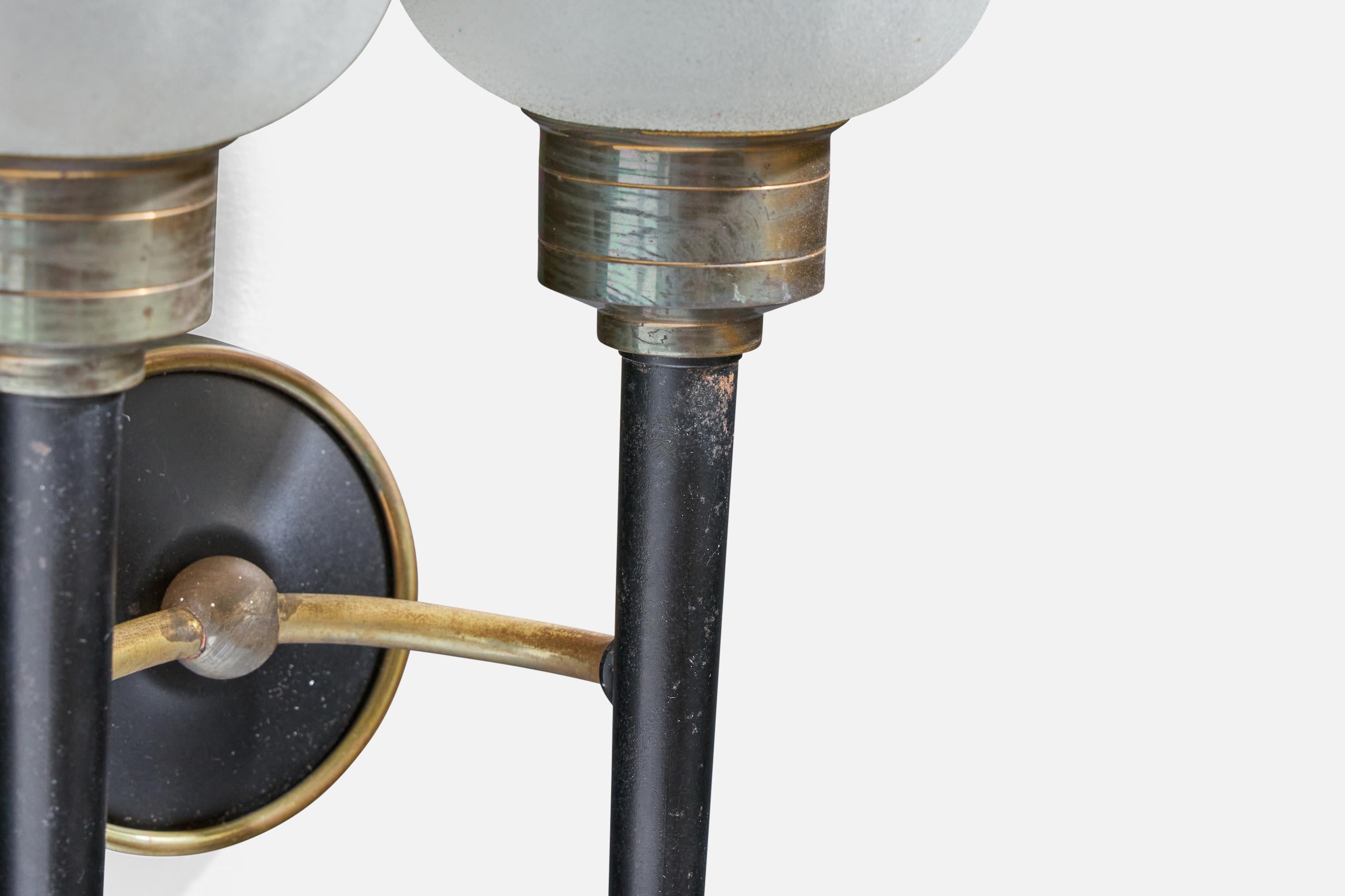 Design/One, Design-Light, laiton, métal, verre, France, années 1950 en vente 1