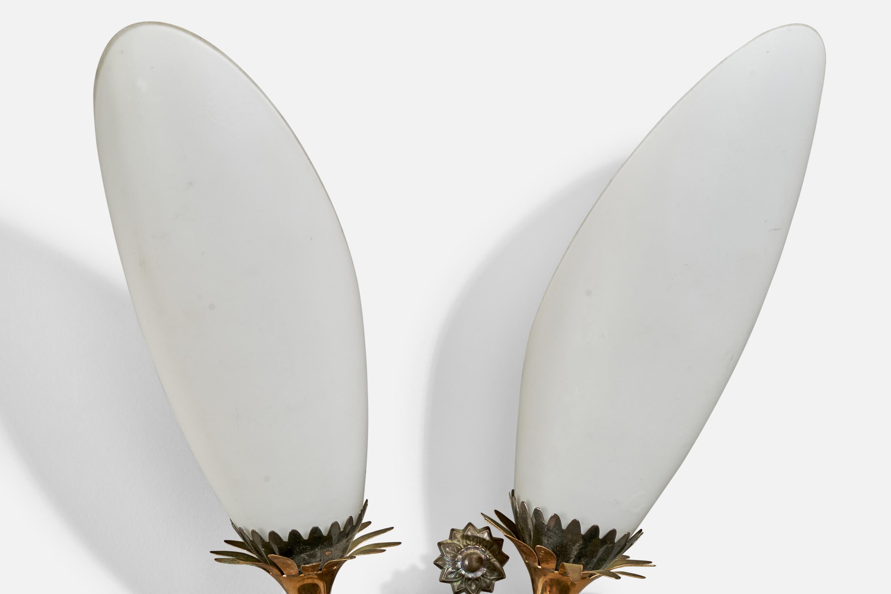 Design/One, Design-Light, laiton, métal, verre, France, années 1950 en vente 1