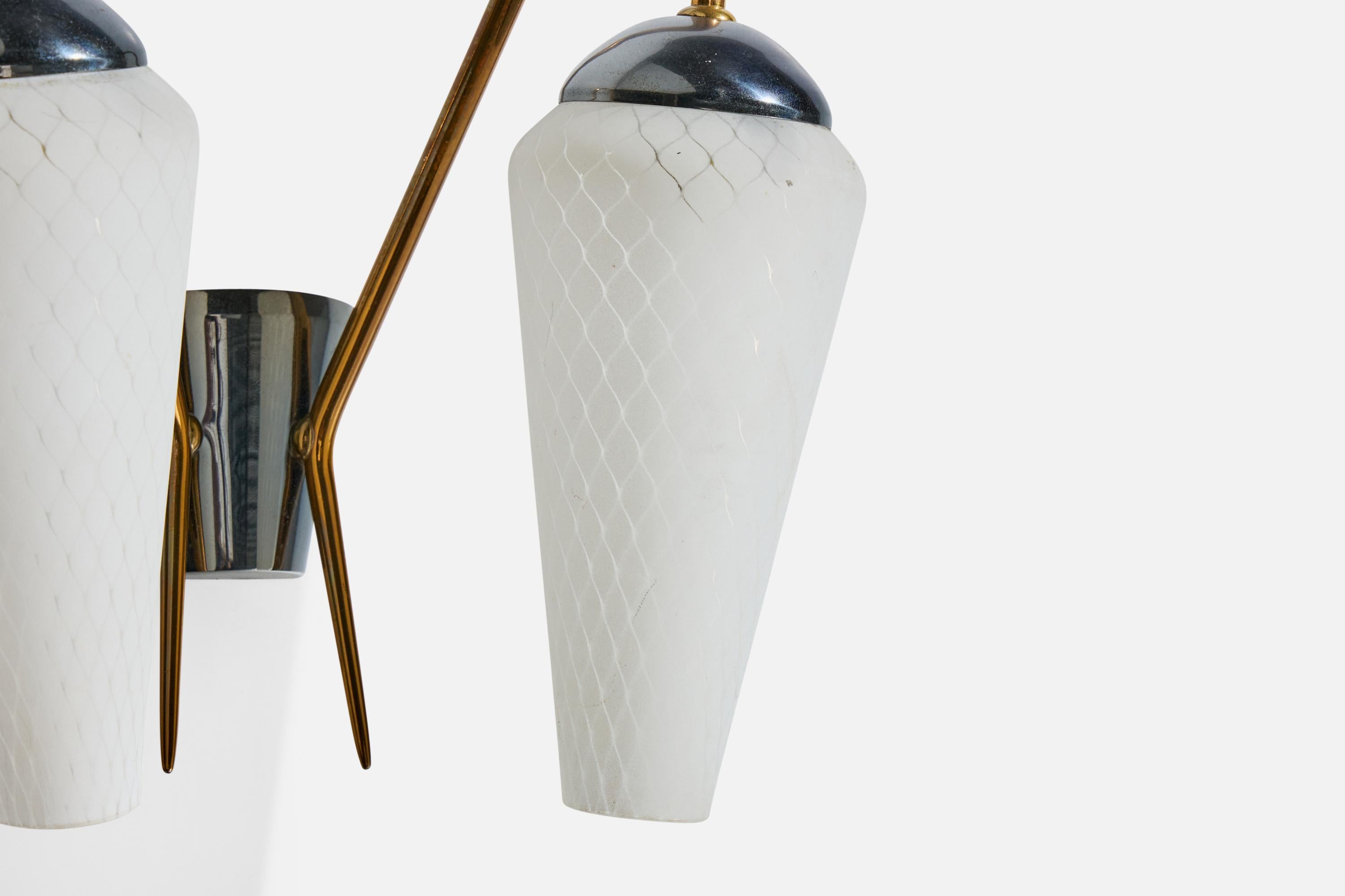 Diseñador francés, Apliques, Latón, Metal, Vidrio, Francia, Años 50 en venta 2