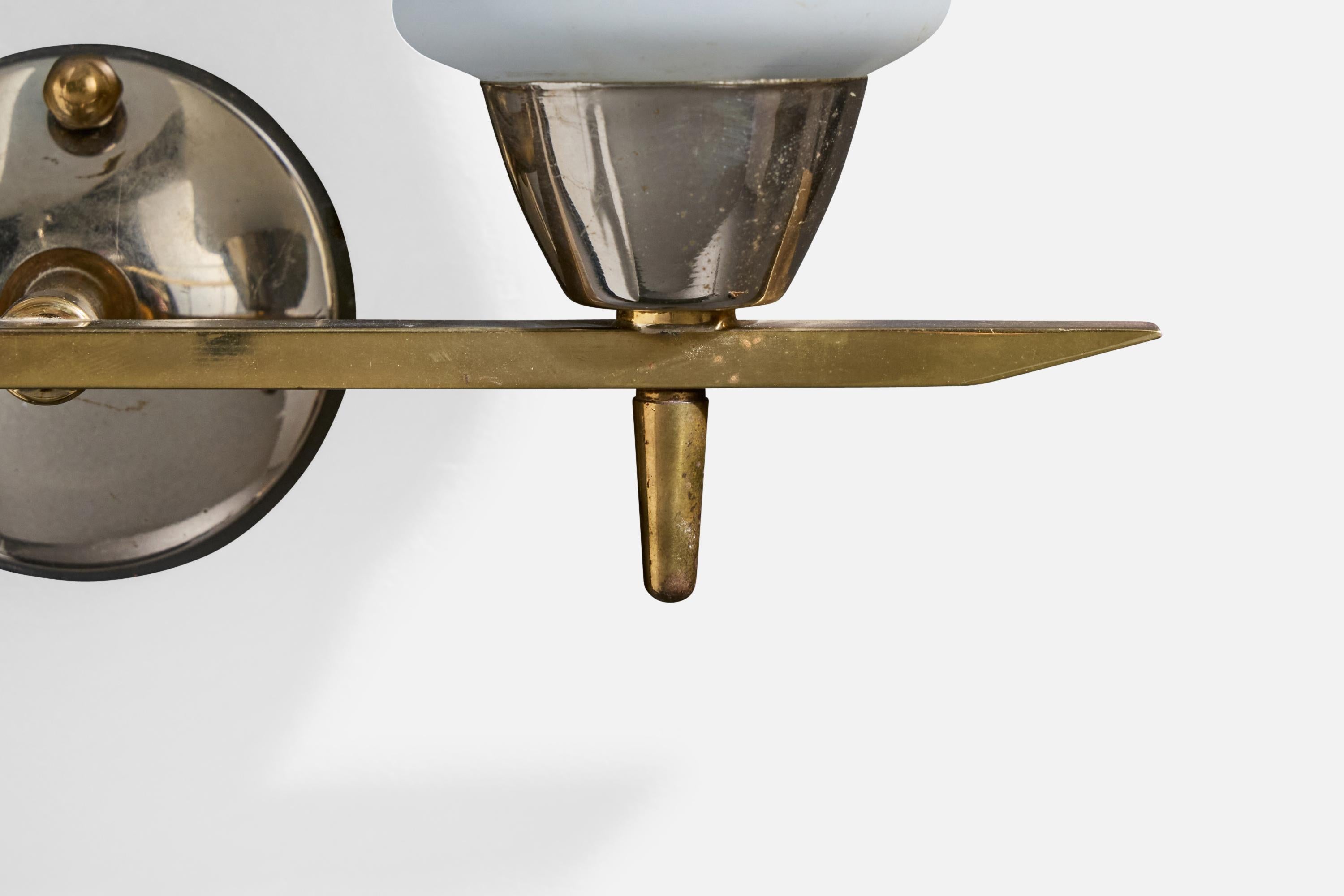 Design/One, Design-Light, laiton, métal, verre, France, années 1950 en vente 1