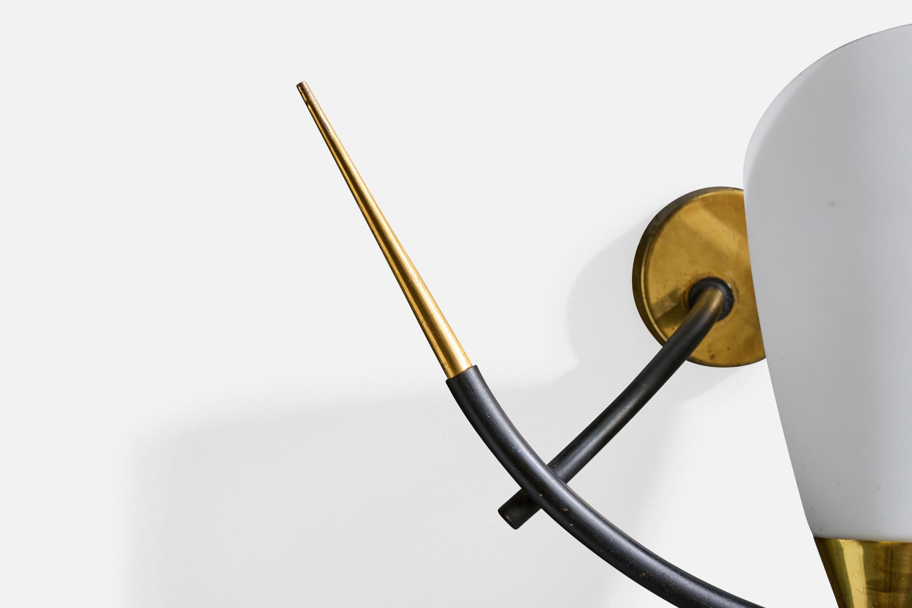 Design/One, Design-Light, laiton, métal, verre, France, années 1950 en vente 1