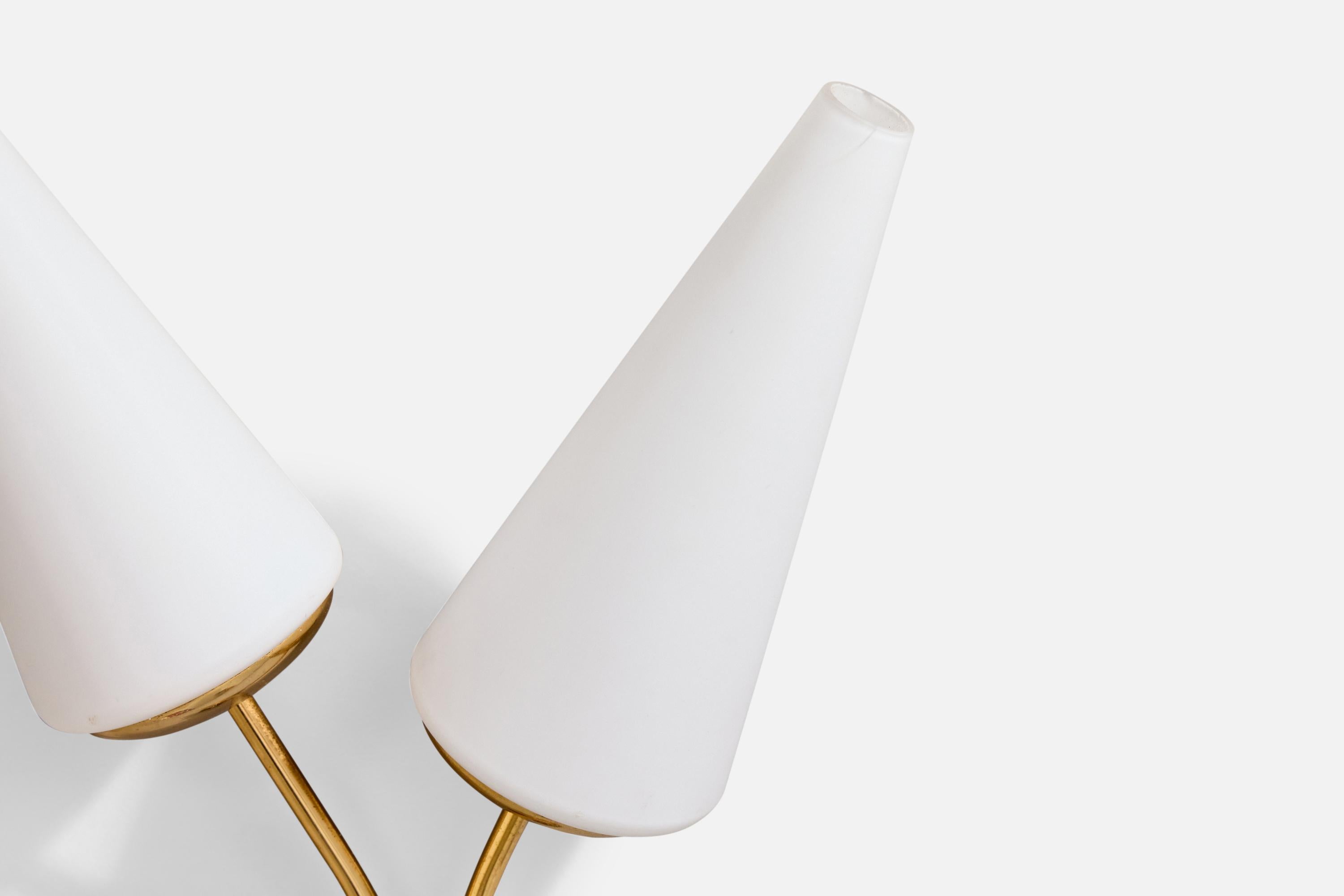Design/One, Design-Light, laiton, métal, verre, France, années 1950 en vente 2