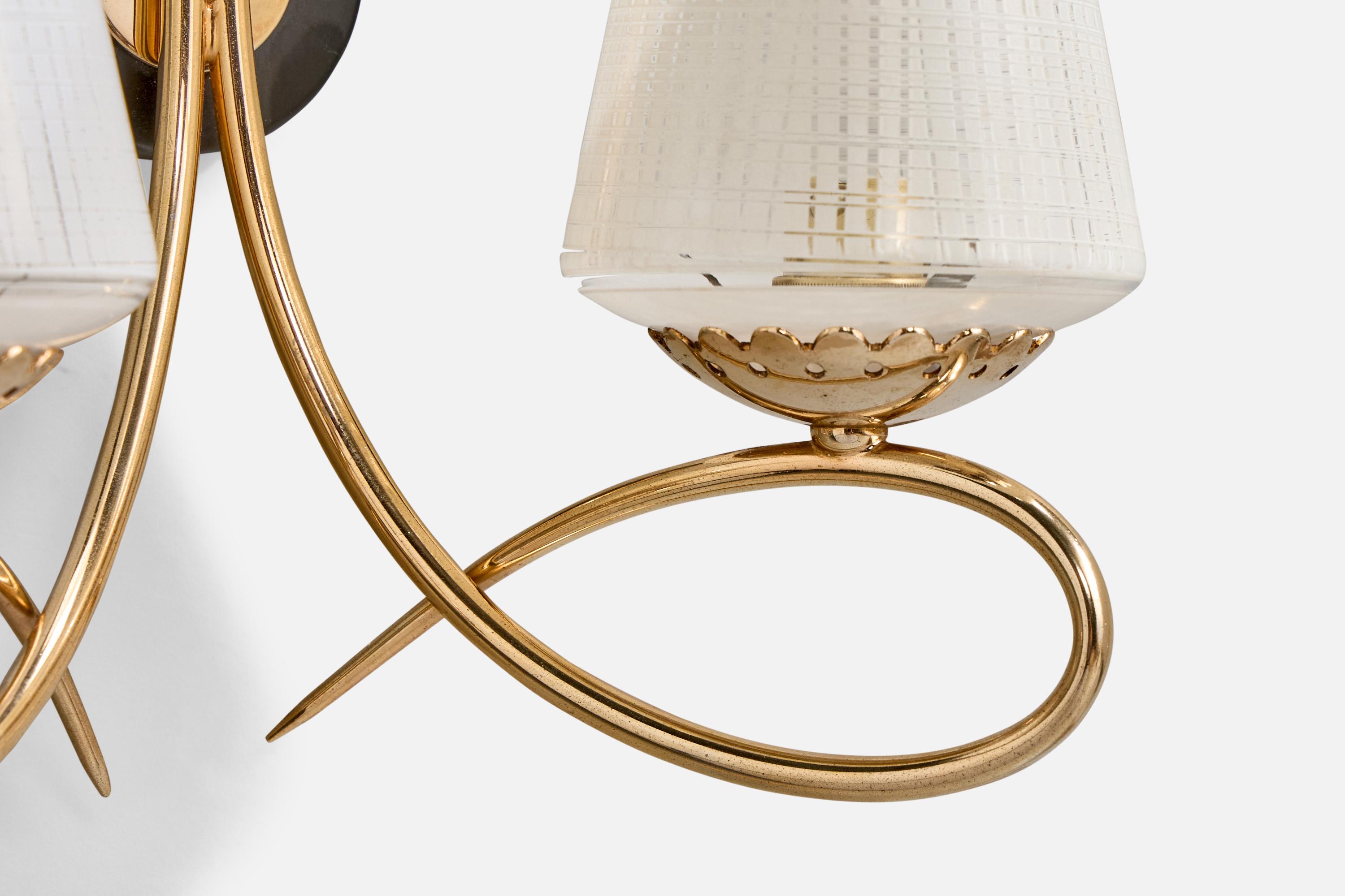 Métal Design/One, Design-Light, laiton, métal, verre, France, années 1960 en vente