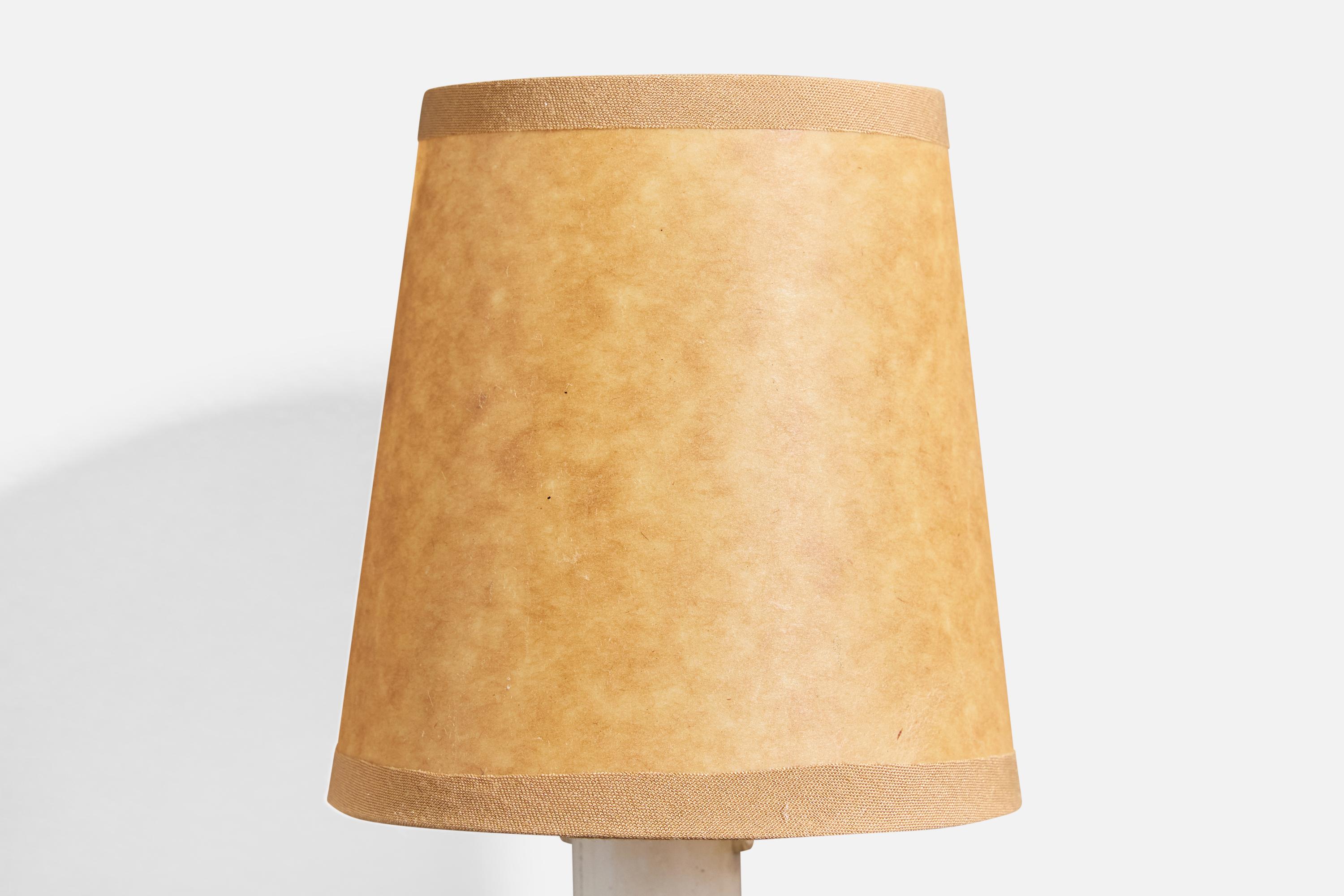 French Designer, Wall Lights, Brass, Parchment Paper, France, 1950s For Sale 6