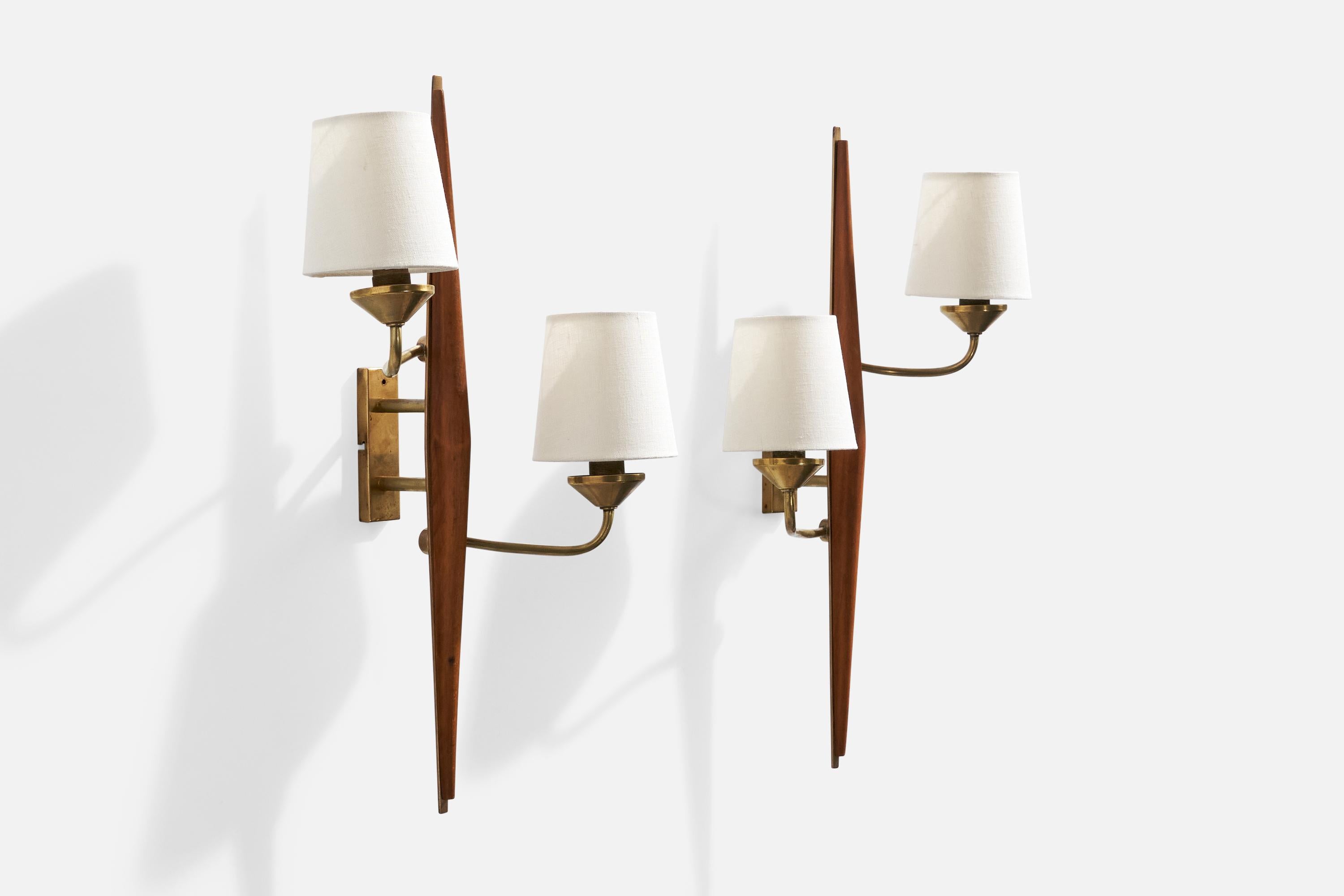 Mid-Century Modern Design/One, Lights, Laiton, Wood Wood, Fabrice, Suède, années 1950 en vente