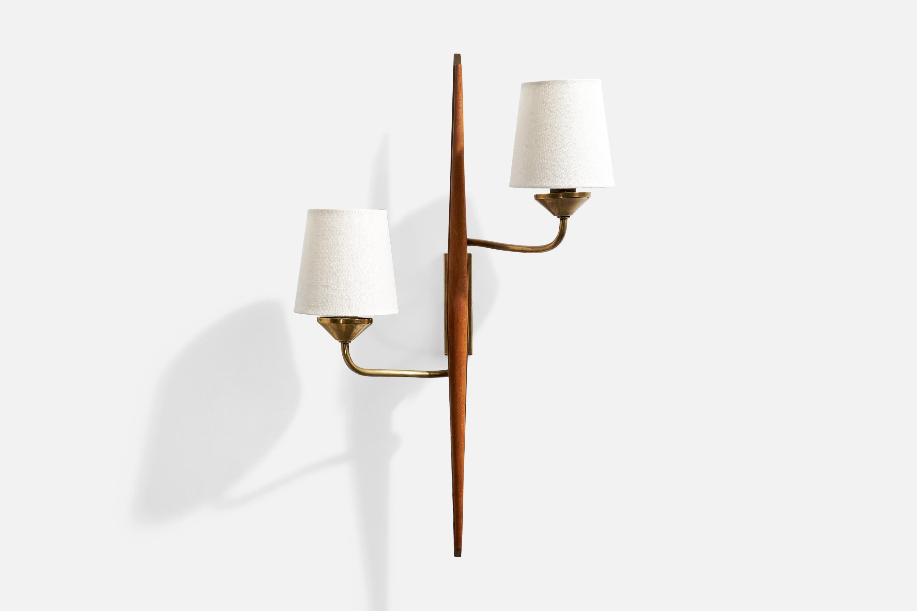 Suédois Design/One, Lights, Laiton, Wood Wood, Fabrice, Suède, années 1950 en vente