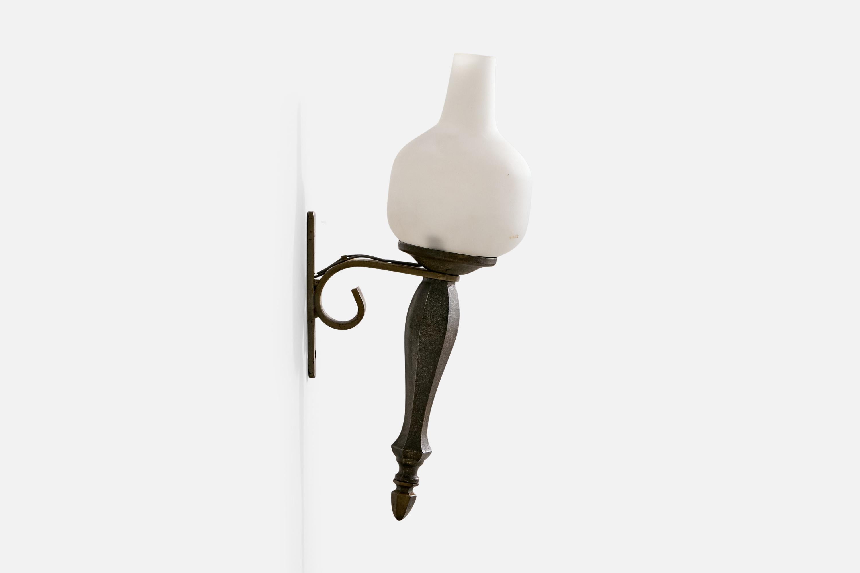 Design/One, appliques, bronze, fer, verre, France, années 1950 Bon état - En vente à High Point, NC