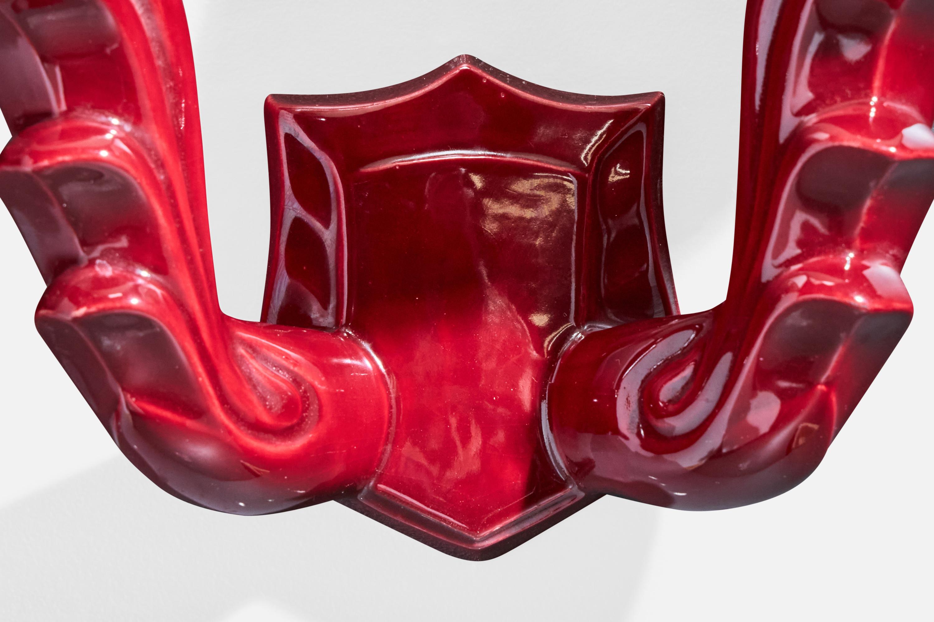 Metà XX secolo Designer francese, lampade da parete, ceramica, ottone, tessuto, Francia, anni '60 in vendita