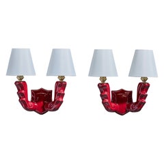 Designer francese, lampade da parete, ceramica, ottone, tessuto, Francia, anni '60