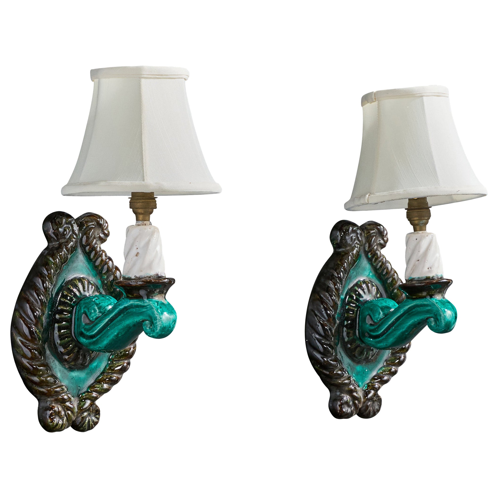 Diseñador francés, Apliques, Cerámica, Tela, Francia, Años 50