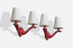 Diseñador francés, Apliques, Cerámica, Tela, Francia, Años 1960