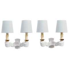 Diseñador francés, Apliques, Cerámica, Yeso, Latón, Tela, Francia, Años 70 Diseñador francés, Apliques, Cerámica, Yeso, Latón, Tela, Francia, Años 70