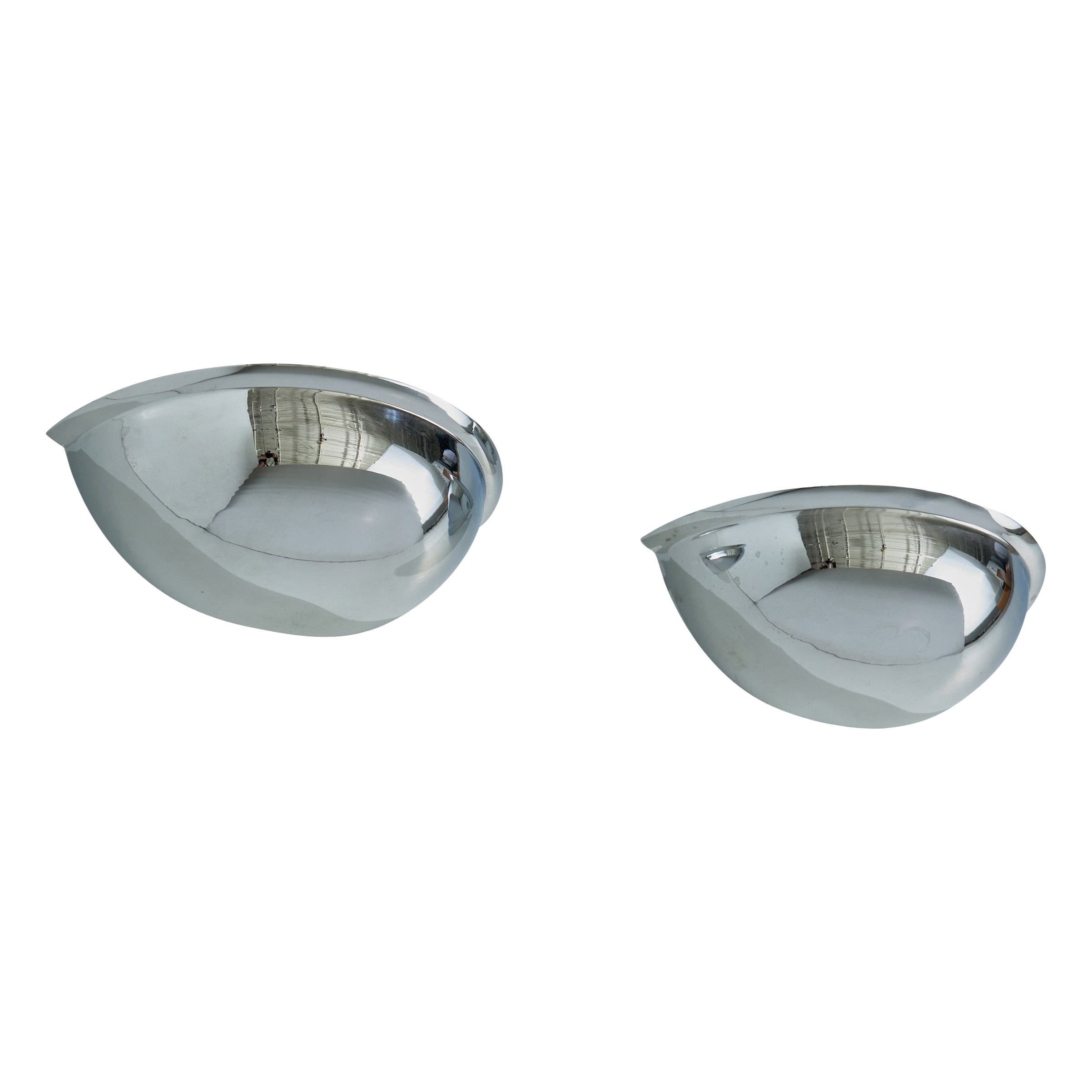 French Designer, Wall Lights, Chrome, France, 1970s