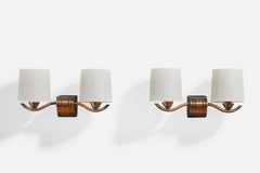 Design/One, Lights, Cuivre, Tissu, France, 1950s