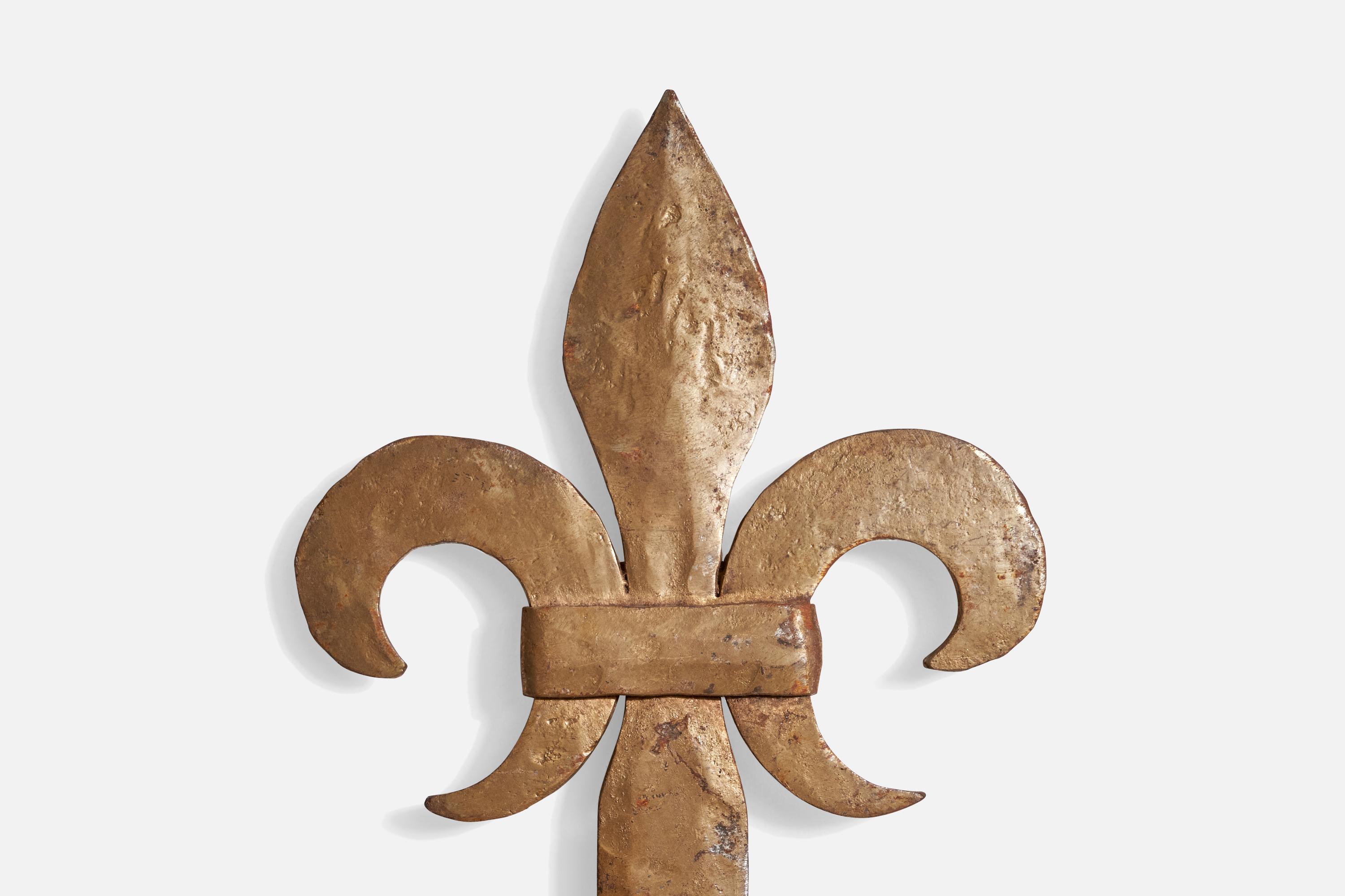 Designer francese, lampade da parete, ferro, tessuto, Francia, anni '1940 in vendita 1