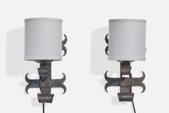 Designer français, Lights, Fer, Tissu, France, 1950s
