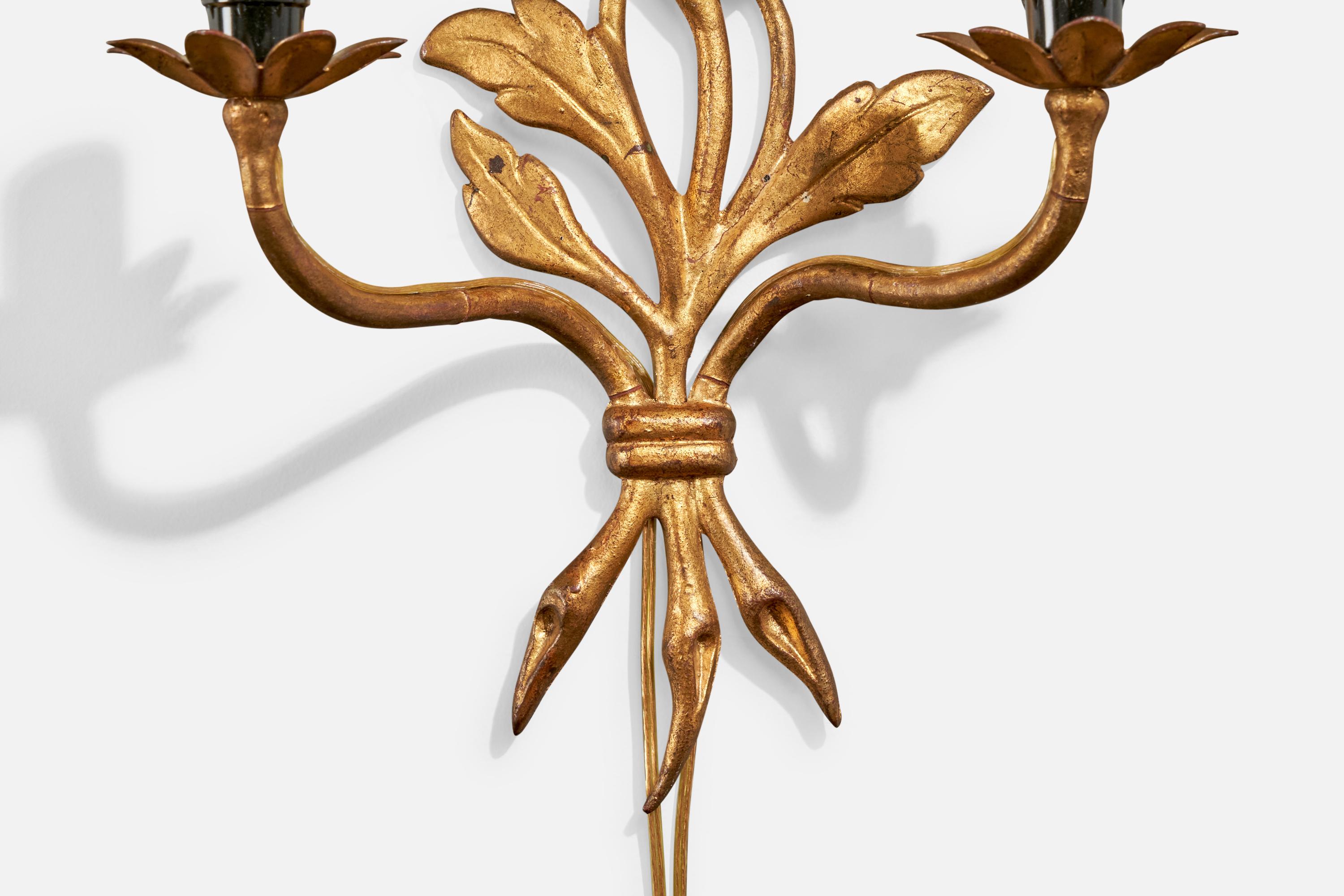 Designer francese, lampade da parete, metallo, tessuto, Francia, anni '1940 in vendita 2