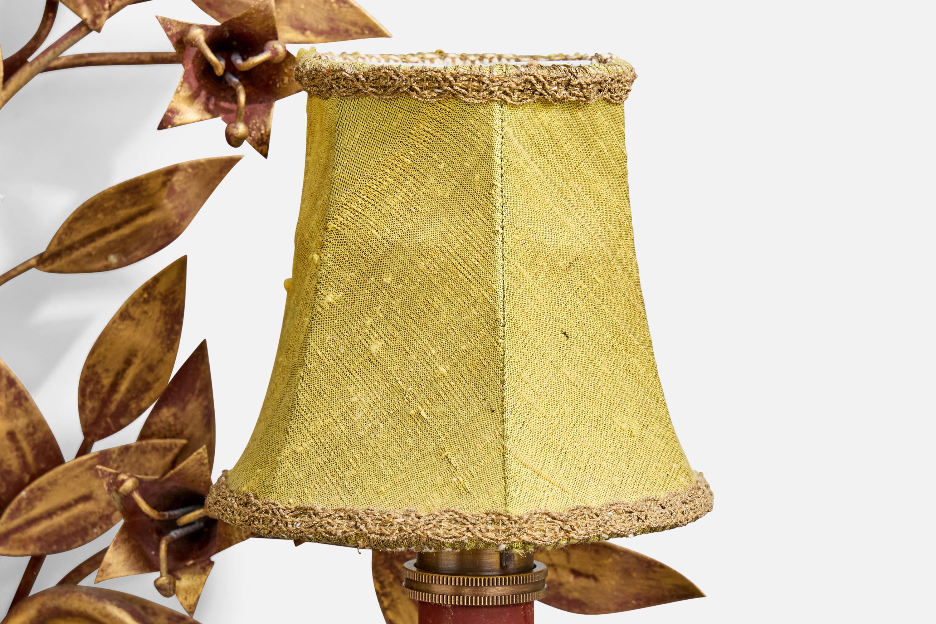 Designer français, Lights murales, métal, tissu, France, années 1940 en vente 2