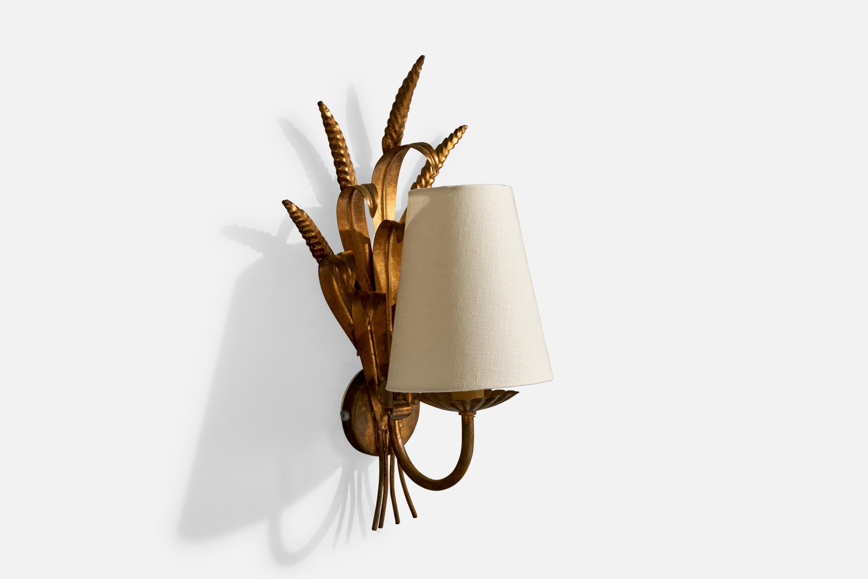 Designer français, Lights murales, métal, tissu, France, années 1950 en vente 1