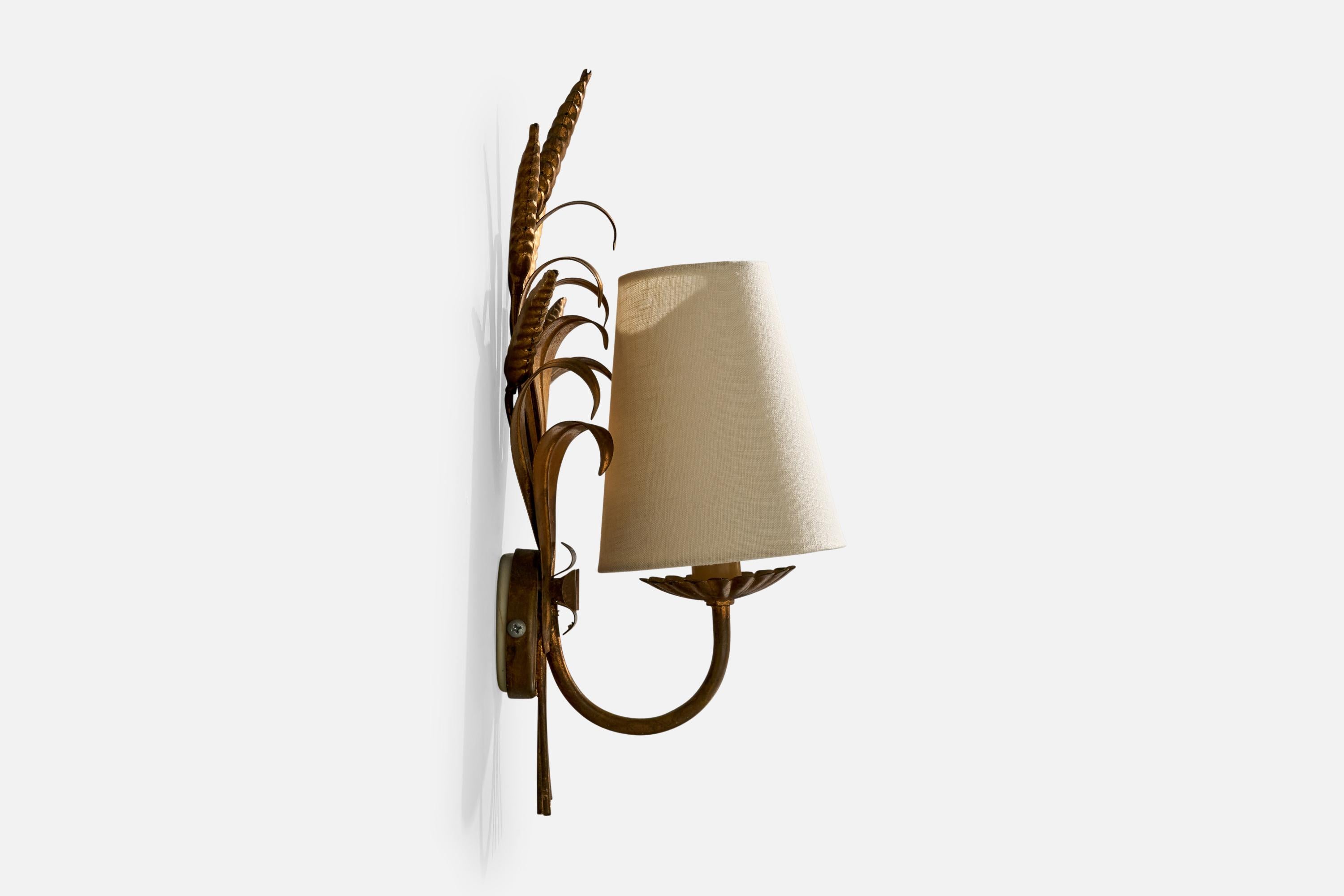 Designer français, Lights murales, métal, tissu, France, années 1950 en vente 2