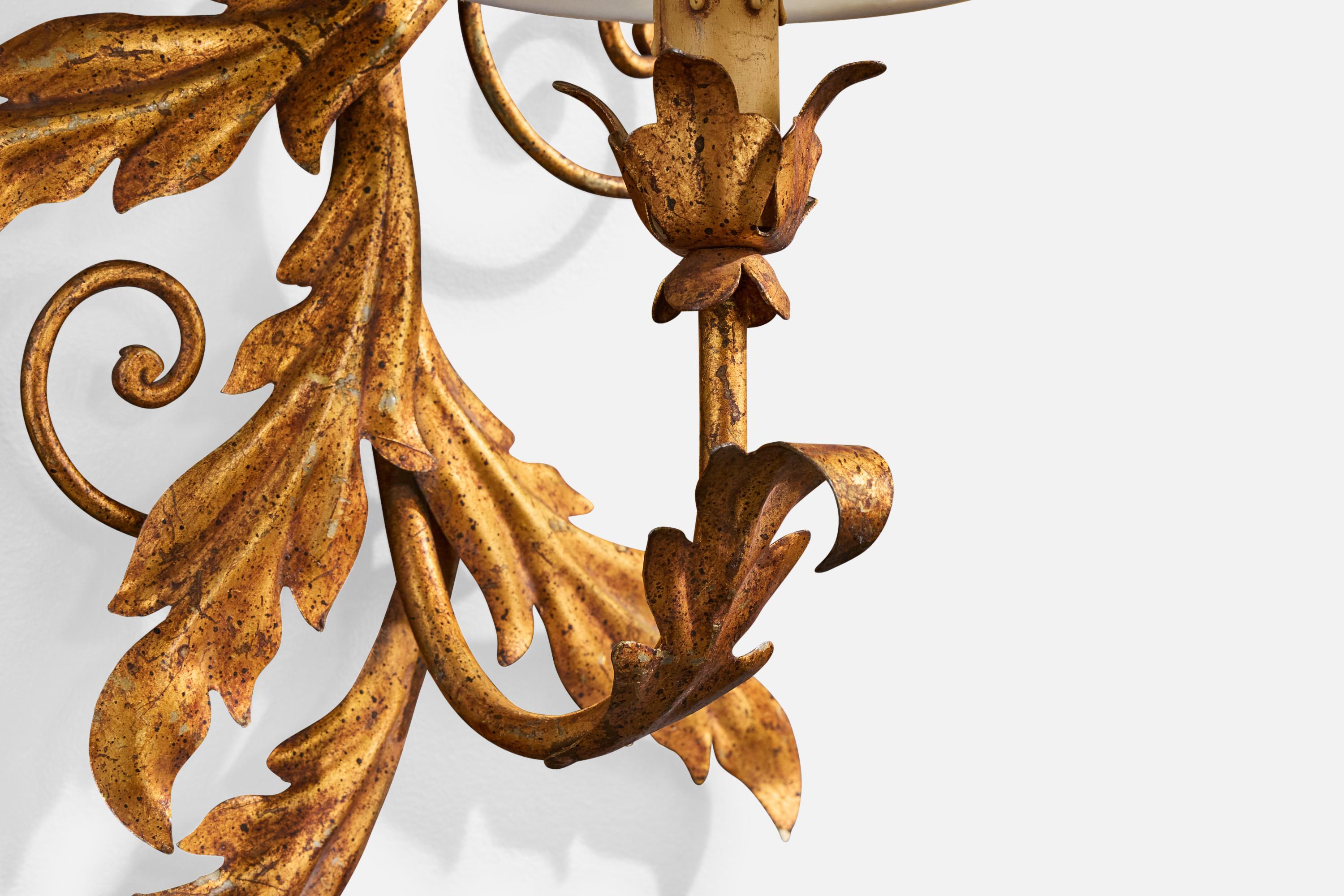 Designer francese, lampade da parete, metallo, tessuto, Francia, anni '1950 in vendita 2