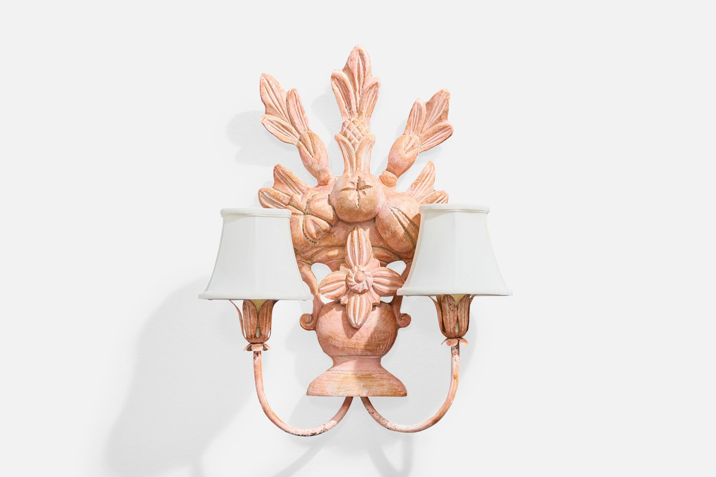 Milieu du XXe siècle Design-Light, métal, Wood Wood, tissu, France, années 1950 en vente