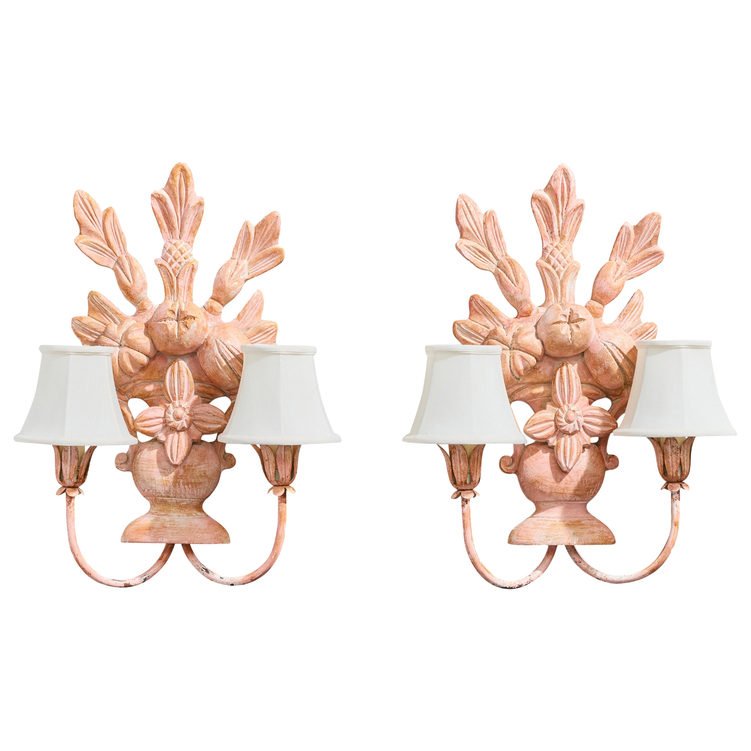 Designer francese, lampade da parete, metallo, legno, tessuto, Francia, anni
50