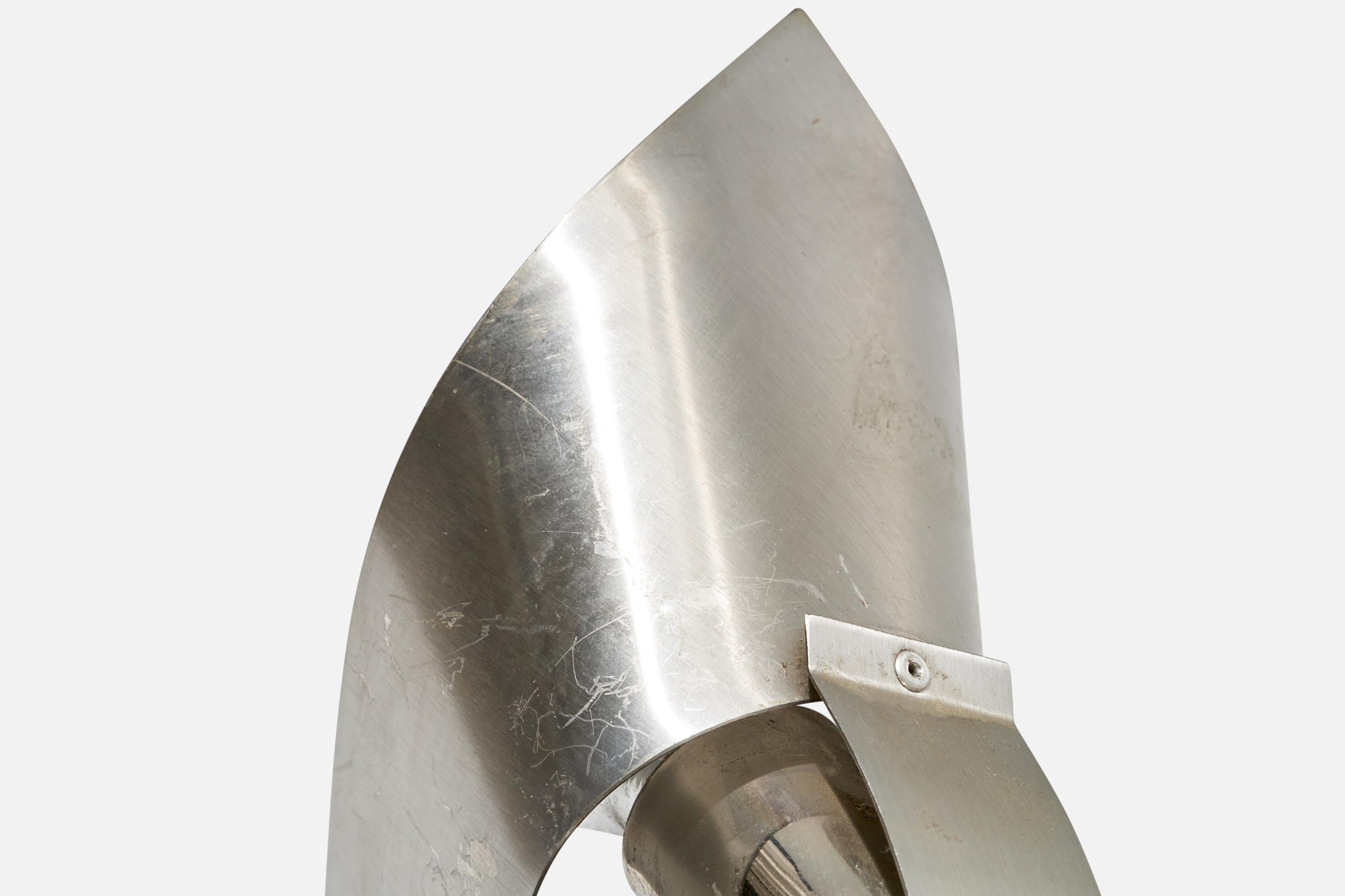 French Designer, Wall Lights, Steel, France, c. 1970s For Sale 2