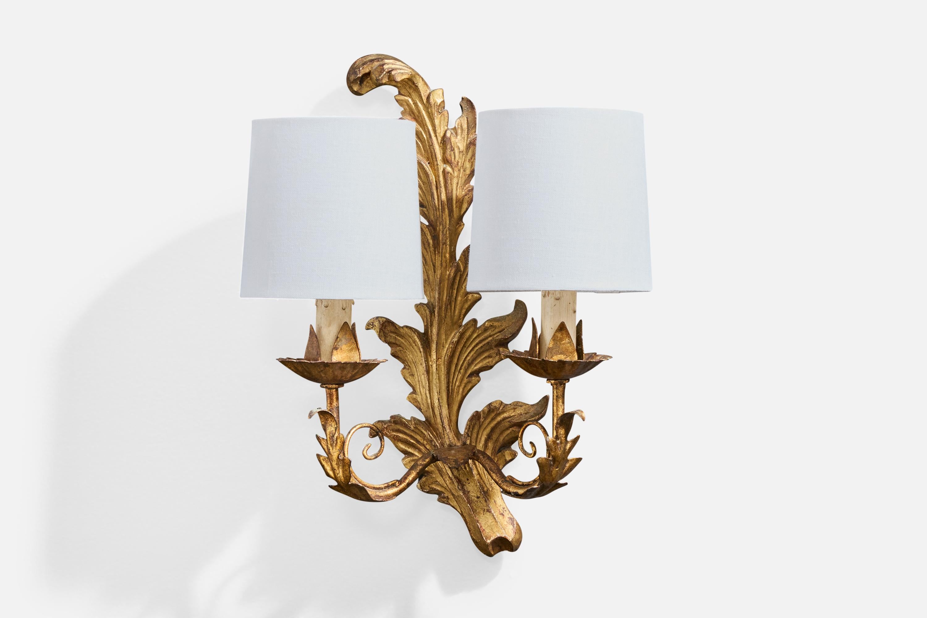 Design Design-Light, Wood, Brass, Fabric, France, 1940s en vente 1