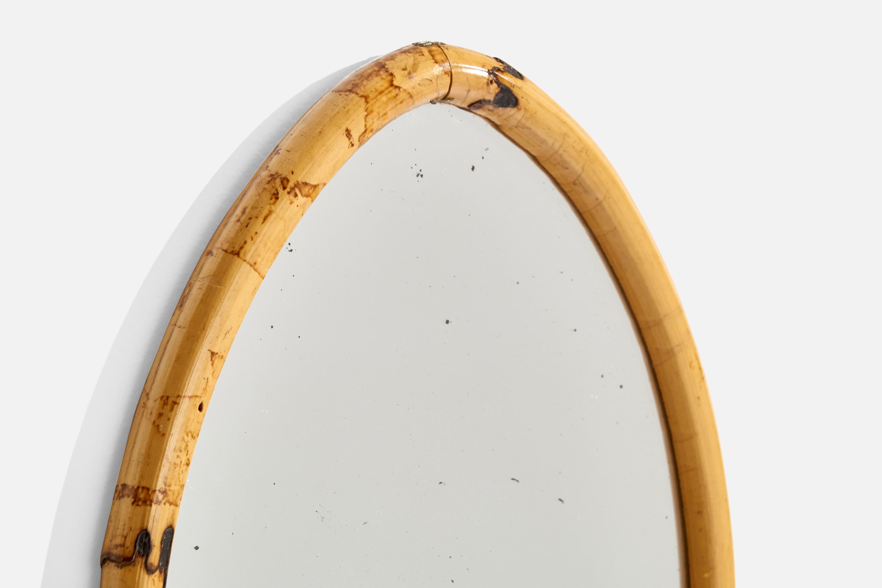 French Designer, Wall Mirror, Bamboo, France, 1950s In Good Condition For Sale In High Point, NC