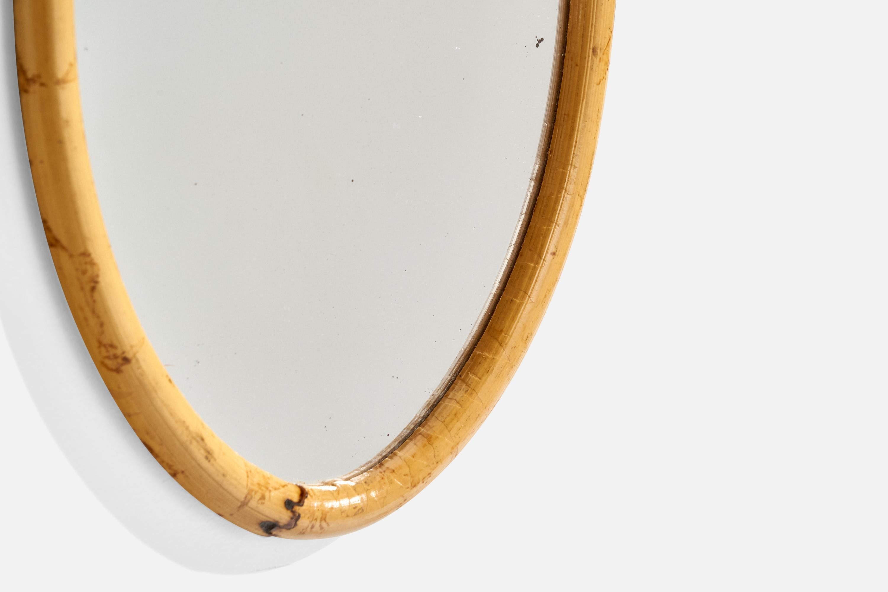 French Designer, Wall Mirror, Bamboo, France, 1950s For Sale 2