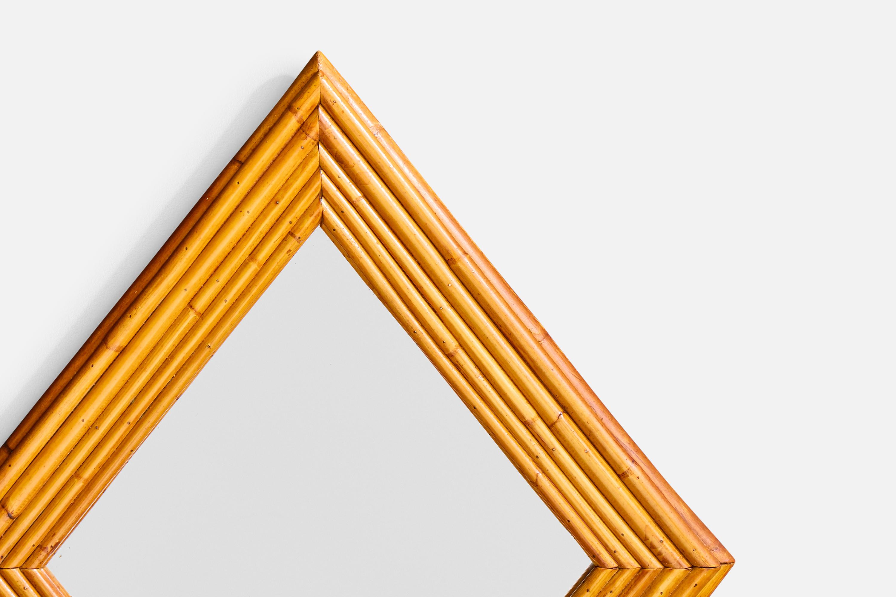 Designer français, miroir mural, bambou, France, années 1960 Bon état - En vente à High Point, NC